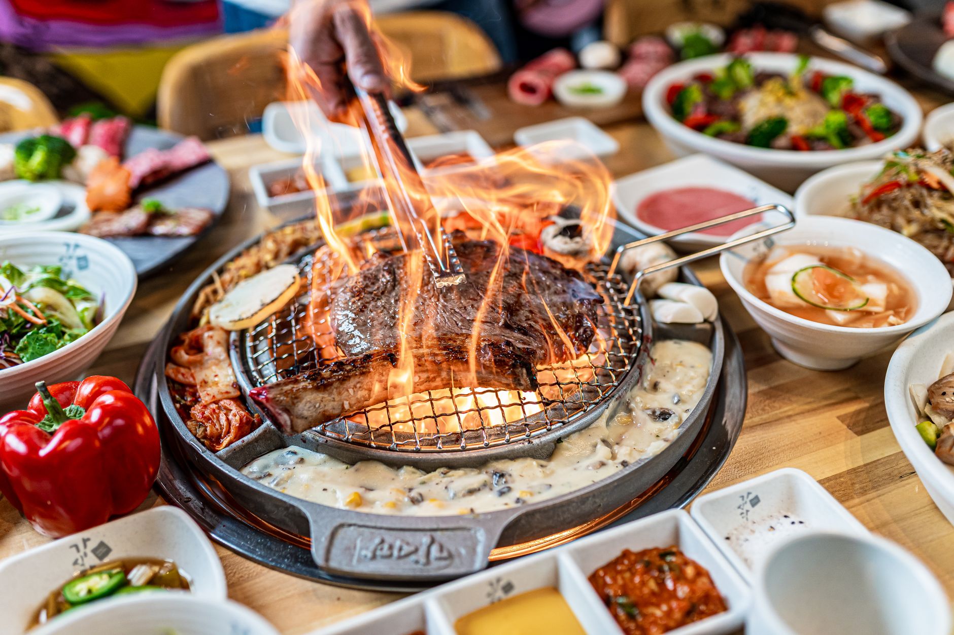 고깃집 상차림과 밑반찬