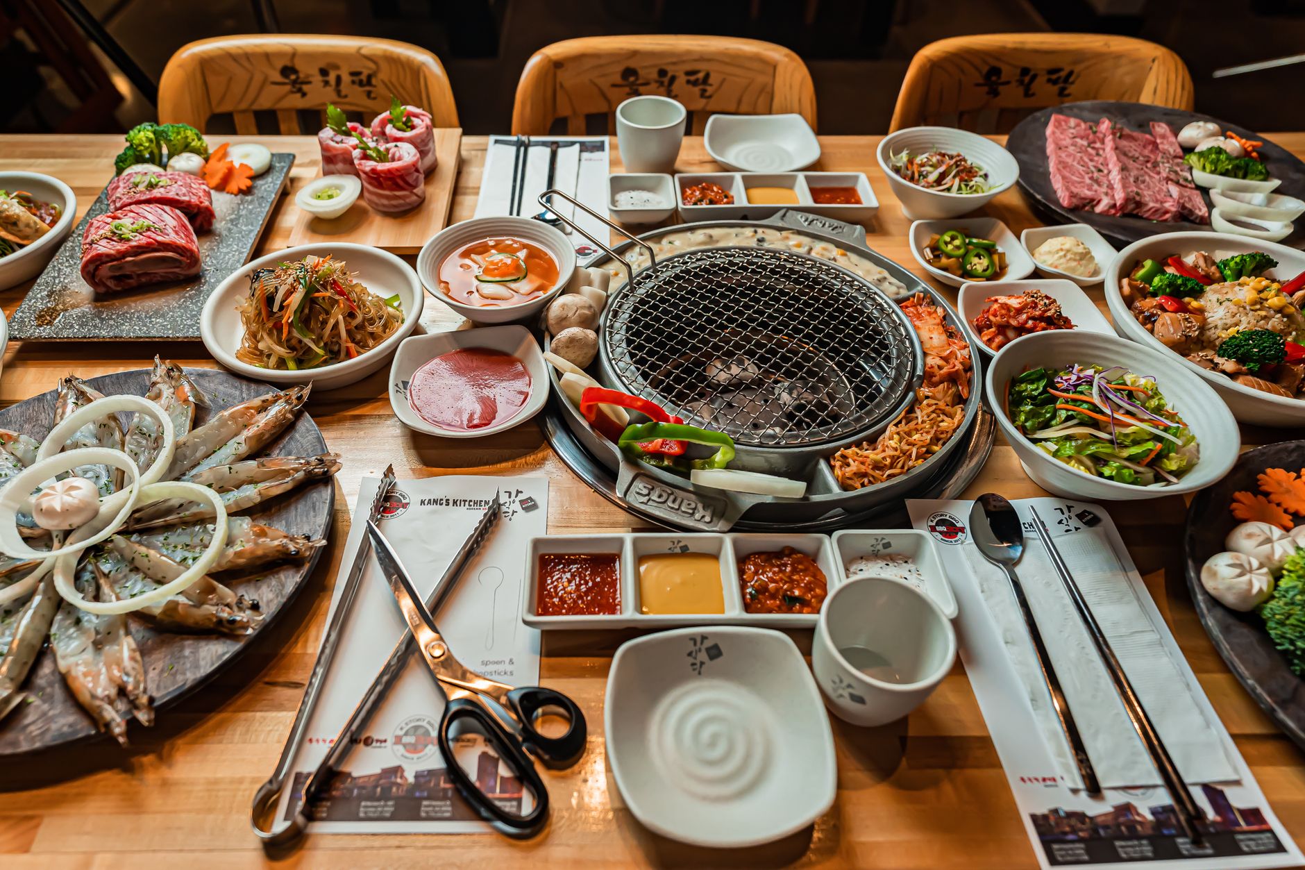 구워지는 소고기 클로즈업